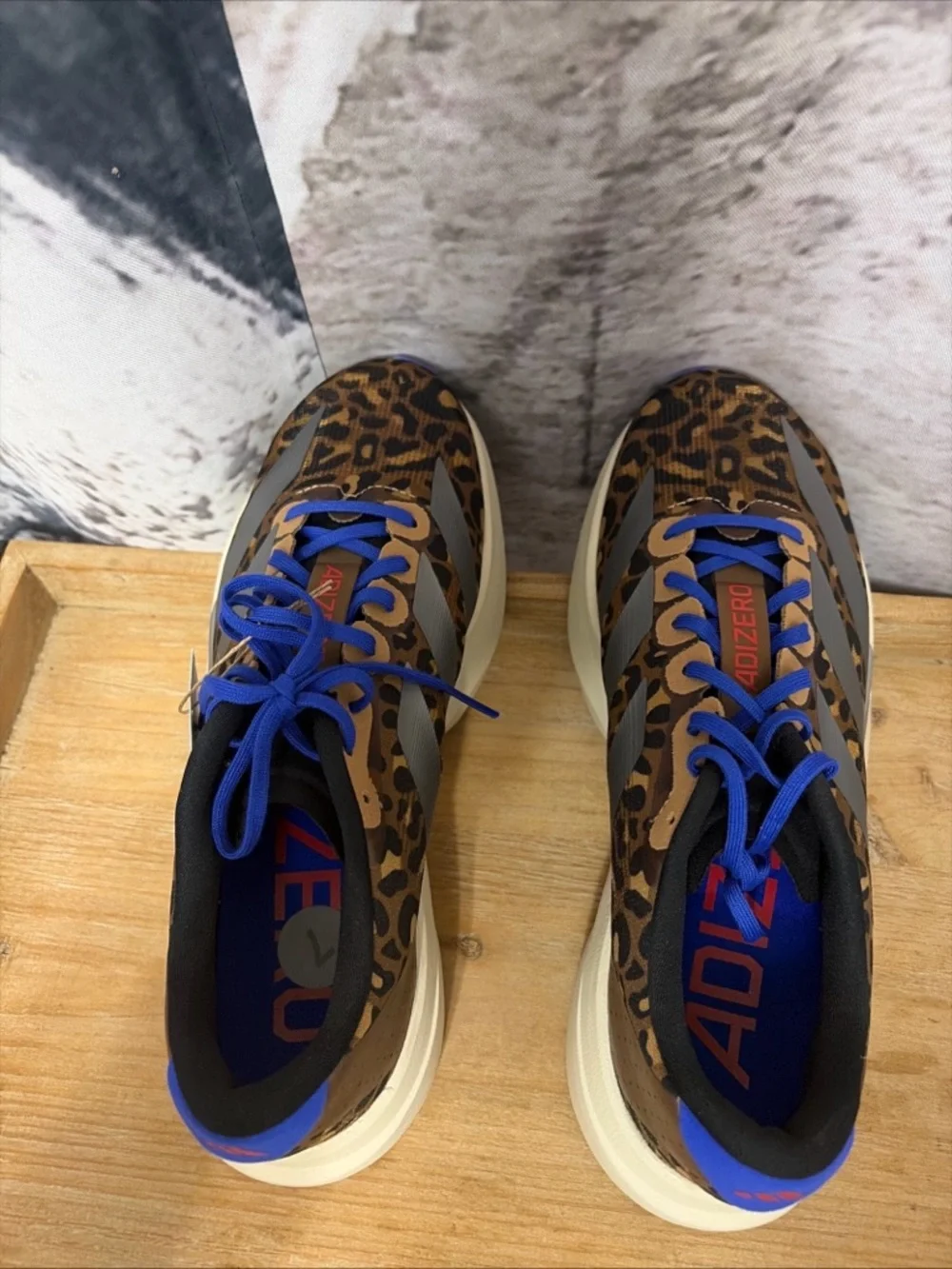 Adidas Adizero Evo SL Men’s Size 7 Leopard Brown Running Shoes JS4493